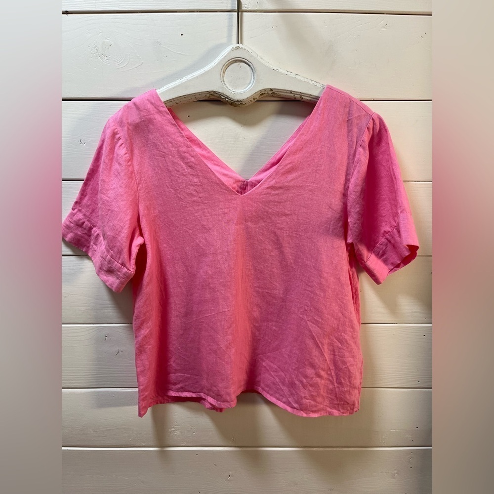RICH & ROYAL – Pink Linen Top (Estimated M) - Picture 7 of 12